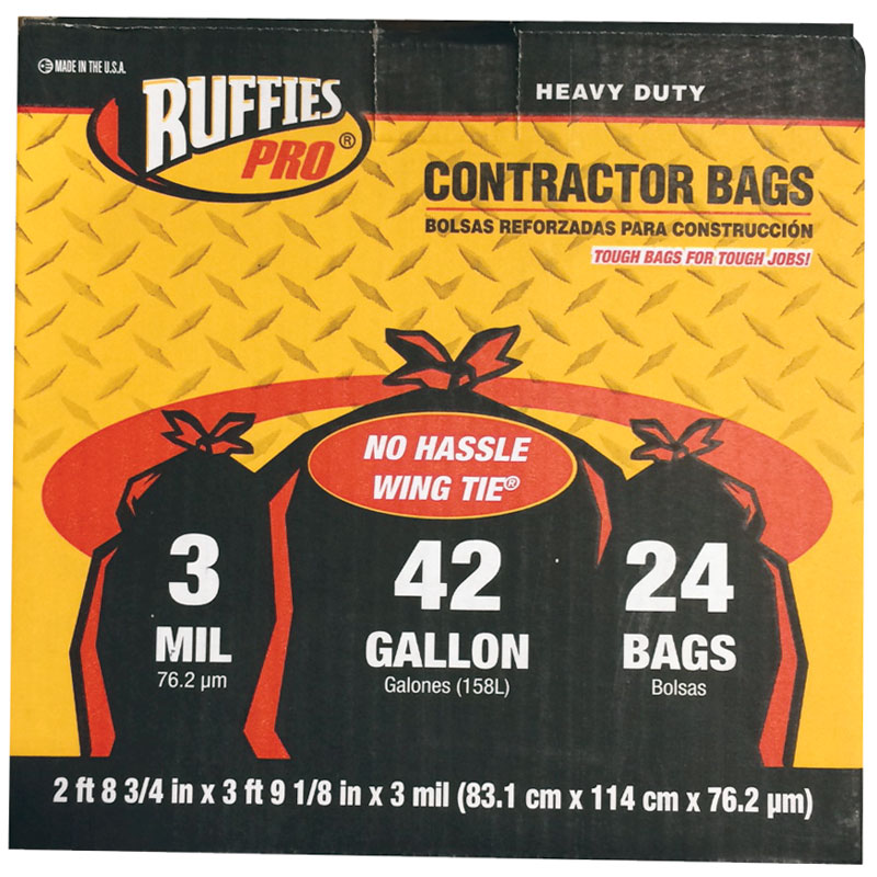 42 Gal. Heavy-Duty 3 Mil. Contractor Bags