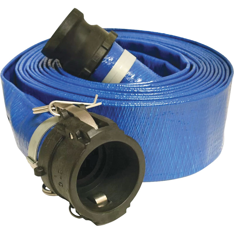 2' x 25" Apache Blue Standard-Duty PVC Layflat Hose