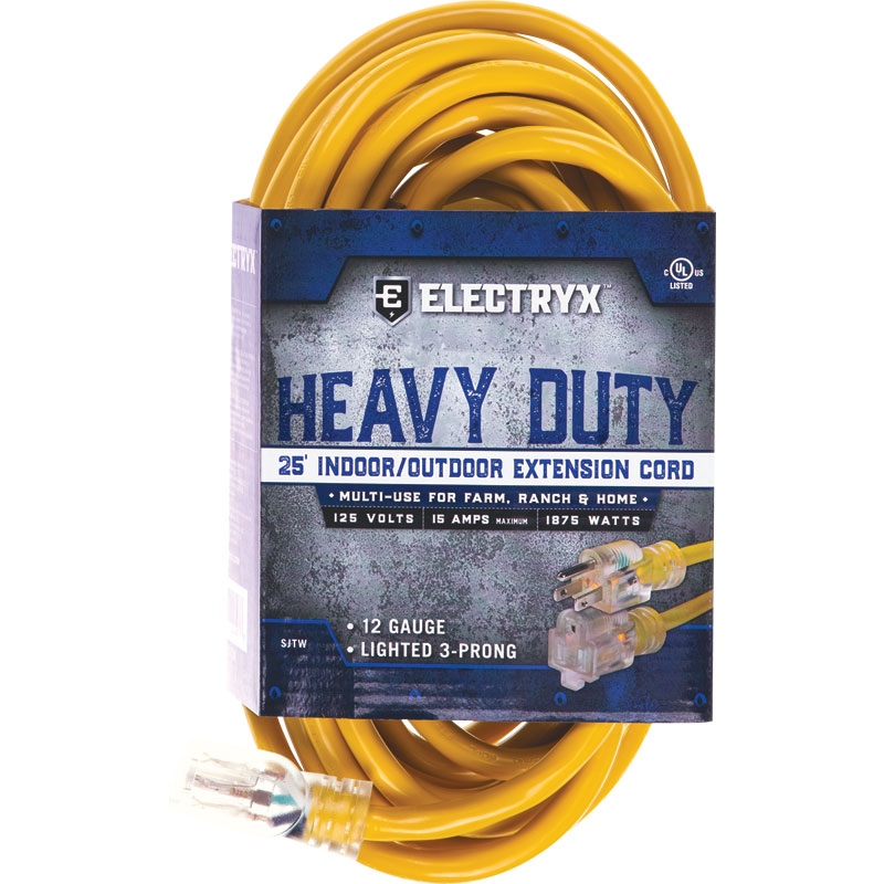 25' Heavy-Duty 12 Gauge Extension Cord